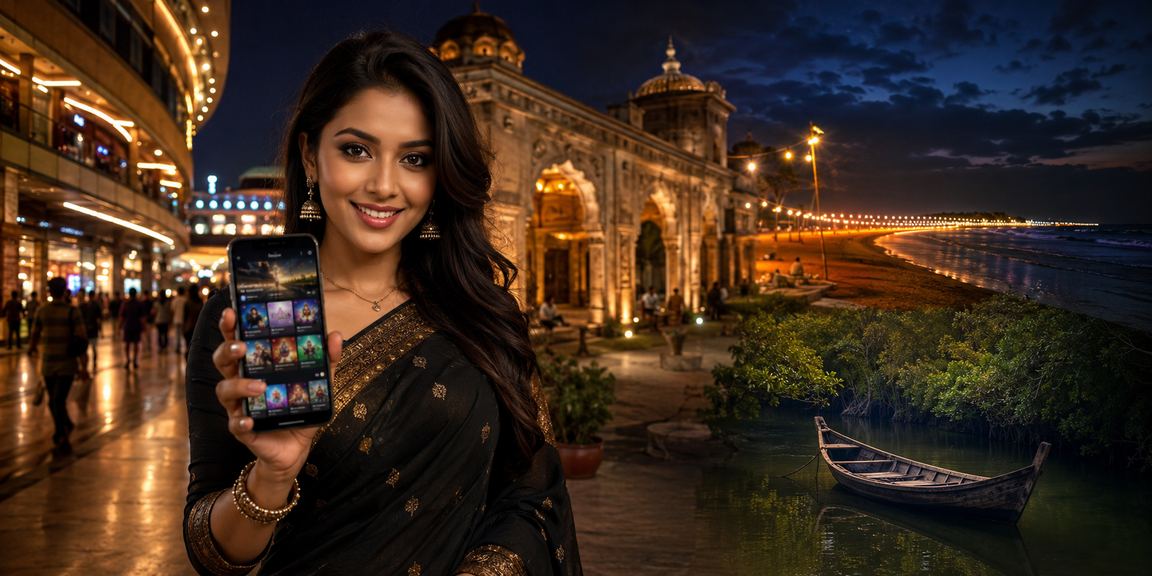 কক্সবাজার সমুদ্র সৈকতে মোবাইলে 1100 ক্যাসিনো অ্যাপ ব্যবহার করছেন একজন ব্যবহারকারী